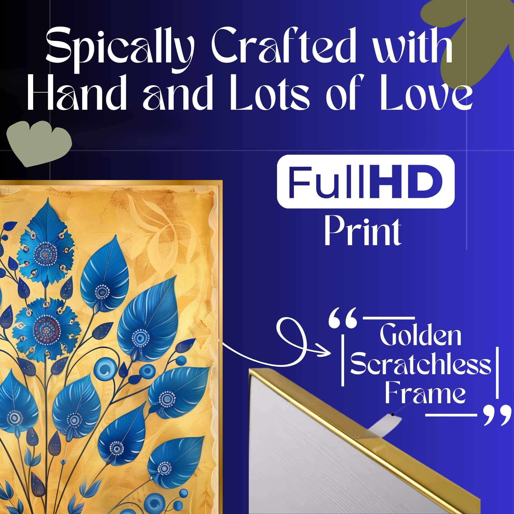 Set of Three Wall Paintings for Wall Dacoration Golden Framed Wall Paintings for Living Room & Bedroom Wall Art for Home Decoration & Office Wall Décor (18x12 inch CH-GD3-4) - Image 4
